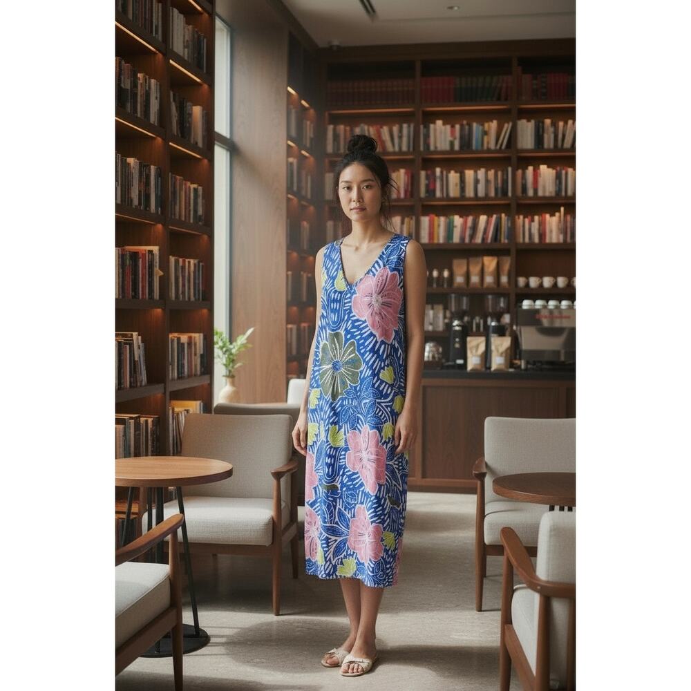 Corey Lynn Calter Esmeralda Dress M NWT Floral Crinkle Crepe V Neck Tie Back